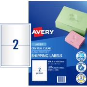 Avery Crystal Clear Shipping Labels for Laser Printers - 199.6 x 143.5mm - 50 Labels (L7566)