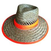 Pro Choice Straw Hat with Hi Vis Orange Band Large 