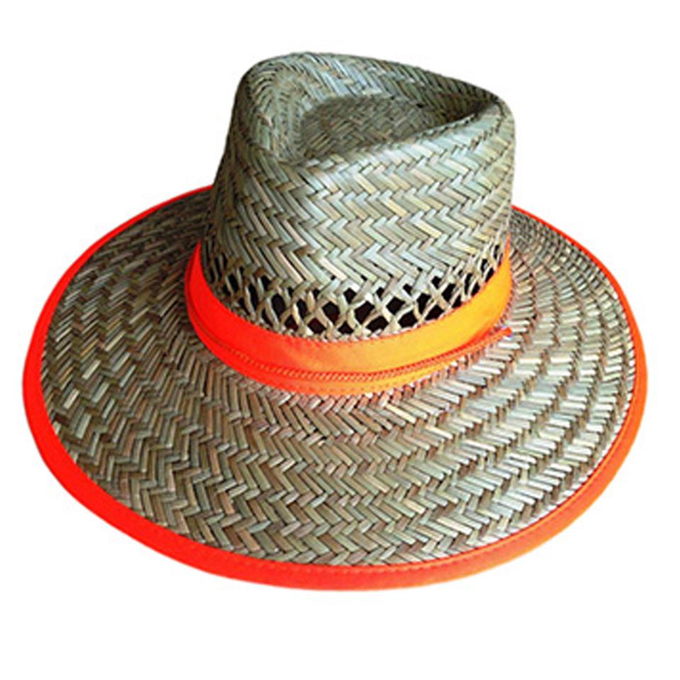 Pro Choice Straw Hat With Hi Vis Orange Band Each