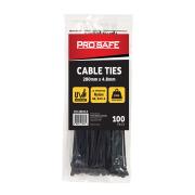 Pro Safe Black Cable Ties 280mm X 4.8mm Pack 100