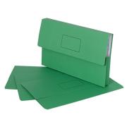 Marbig Slimpick Document Wallet Foolscap Bright Green Pack 10