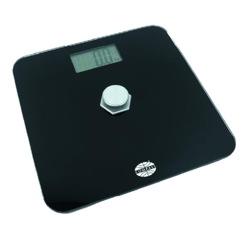 Compass Bathroom Scale Black Battery Free