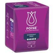 Poise Overnight Pads Pack 8