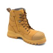 Blundstone 992 Lace Up/Zip Safety Boot Rubber Sole Wheat Size 11