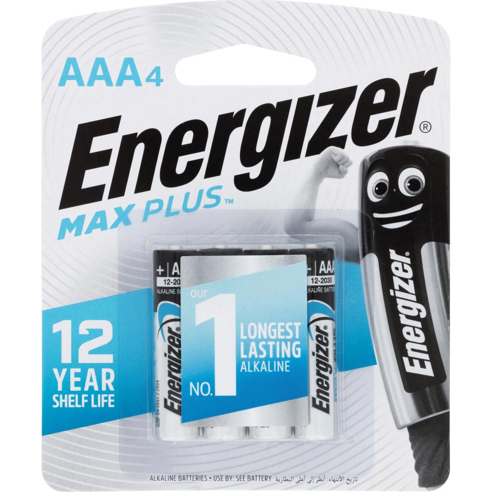 Energizer Max Plus 1.5V Alkaline AAA Battery Pack 4