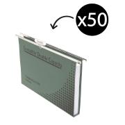 Crystalfile Suspension File Manilla Board 300 Sheet Capacity 100% Recyclable Green Pack 50