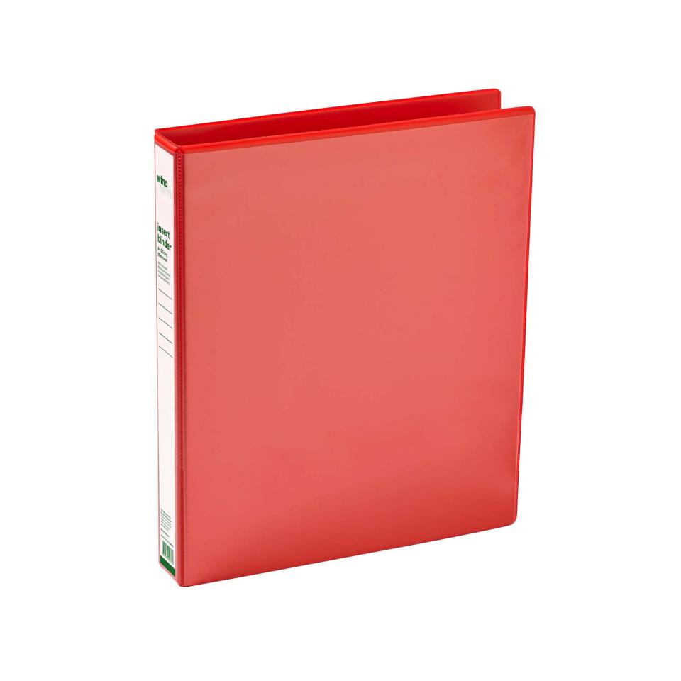 Winc Earth Insert Binder A4 2 D-Ring 25mm Red