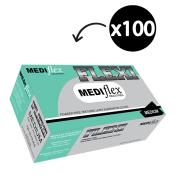 Mediflex Flexi Latex Gloves Powder Free Textured Medium Pack 100