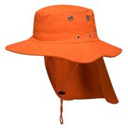 Prime Mover MC601 100% Cotton Wide Brim Hat with Legionnaires Flap Orange S/M