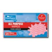 Prime Source All Purpose Wipes 60X45cm Red Pack 20