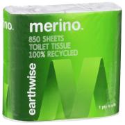 Merino Earthwise Recycled Toilet Tissue Paper 1 Ply Pack Of 4