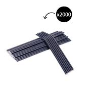 Rosche Paper Straw Flexi Wrapped 6 x 230mm Black Carton 2000