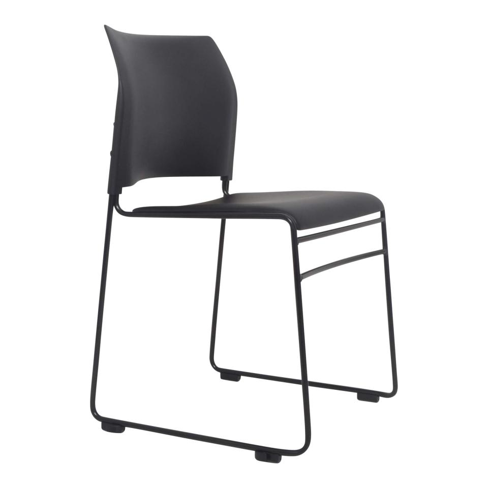 Buro Maxim Sled Base Visitor Chair Black with Black Powdercoat Frame