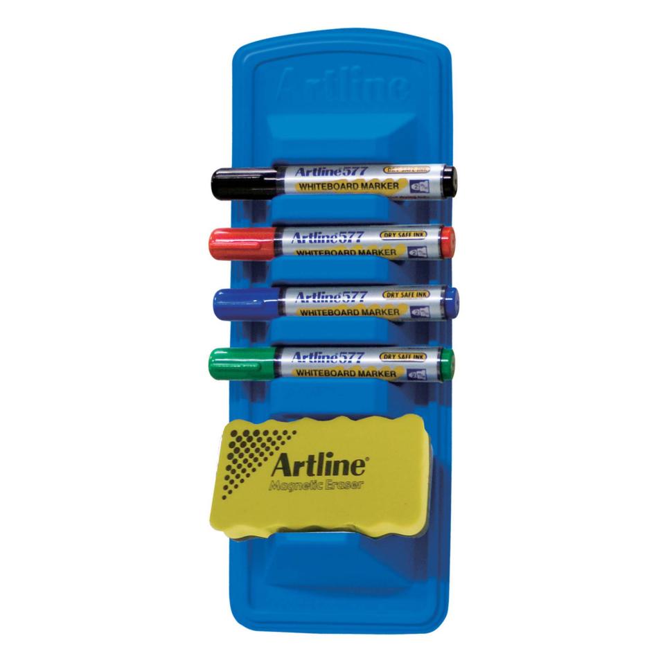 Artline Whiteboard Marker Caddy With Eraser Markers