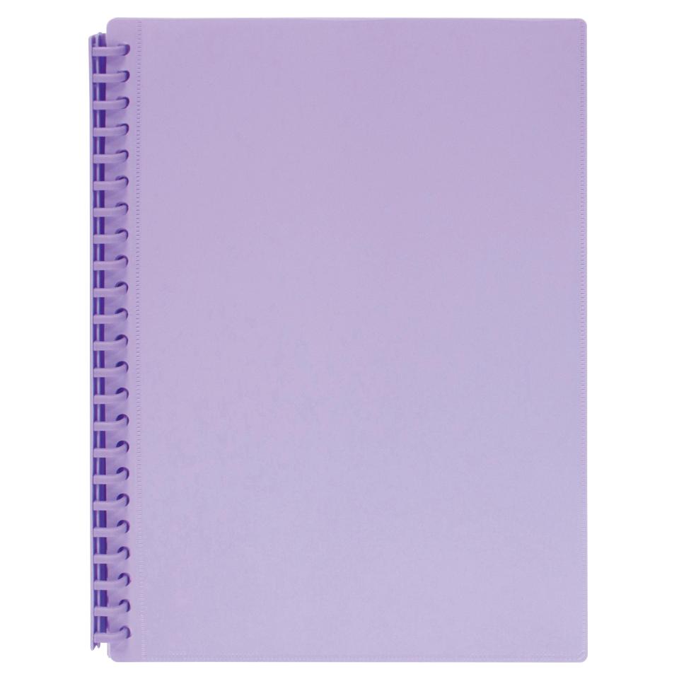 Marbig Display Book A4 Refillable 20 Pocket Insert Cover/Pastel Purple