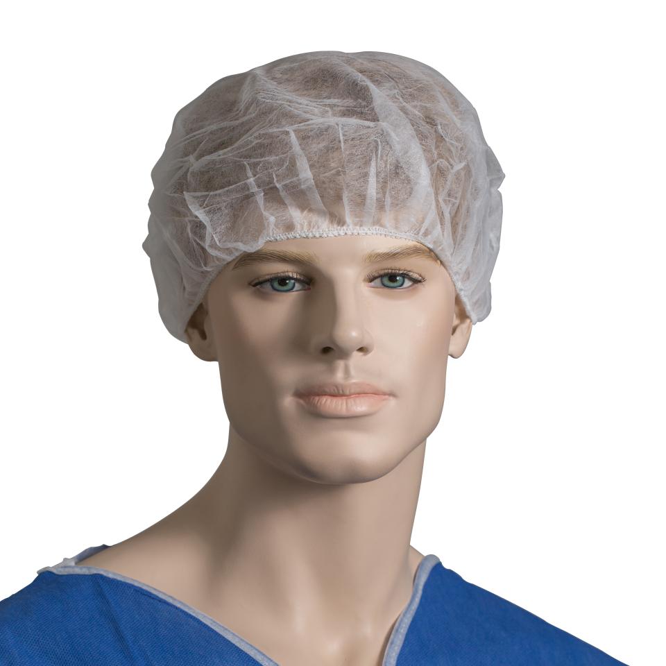Bastion Disposable Polypropylene Bouffant Caps 24 Inch White Carton Of 1000