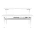 Thumbnail image of Buro Altri Height Adjustable B2B Desk 1500(W)x1600(D)x630-1280(H)mm Sq Leg White Fixed Cable Tray