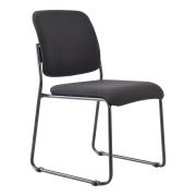 Buro Mario Stackable Visitors Chair Black Powdercoat Frame And Jett Black Fabric
