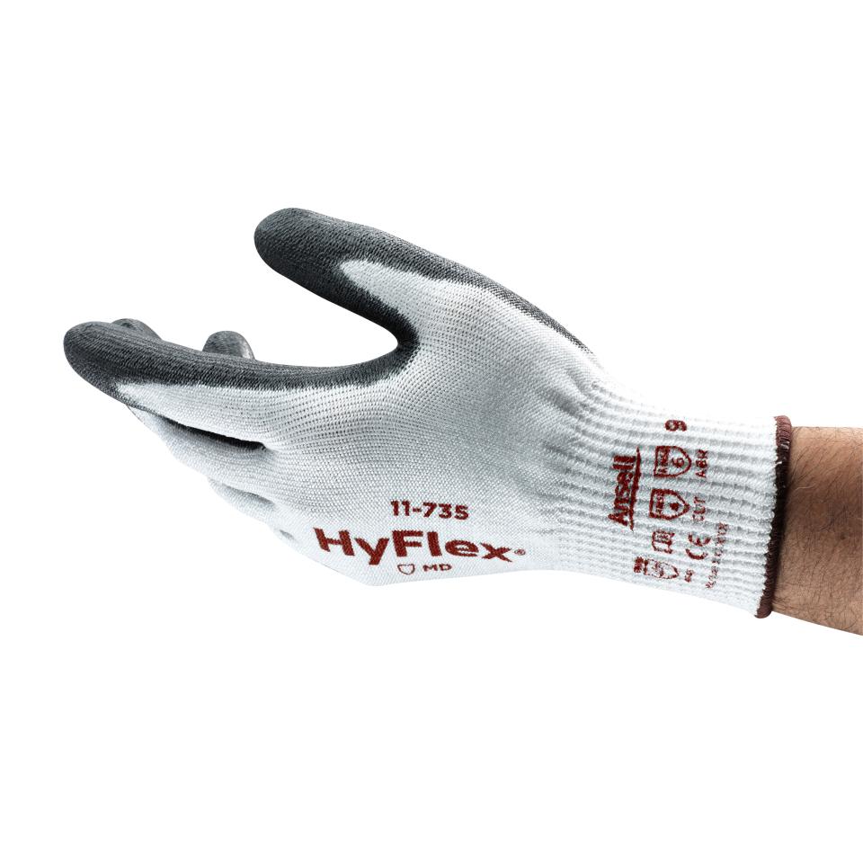 Hyflex 11-735 Gloves Pu Palm Cut 5 Resistant Pair