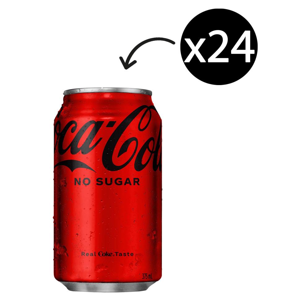 CocaCola No Sugar 375ml Can Carton 24 Winc