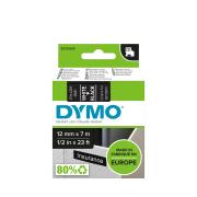 Dymo D1 Label Printer Tape 12mm x 7m White On Black