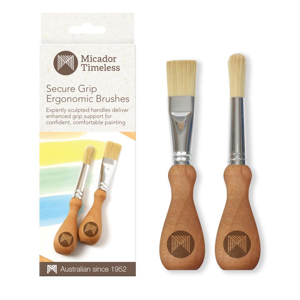 Micador Timeless Secure Grip Ergonomic Brushes Pack of 2 Image