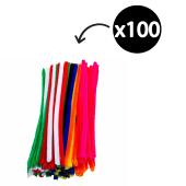 Jasart Chenille Pipe Cleaners Assorted Colours 1.2 X 30cm Bag 100
