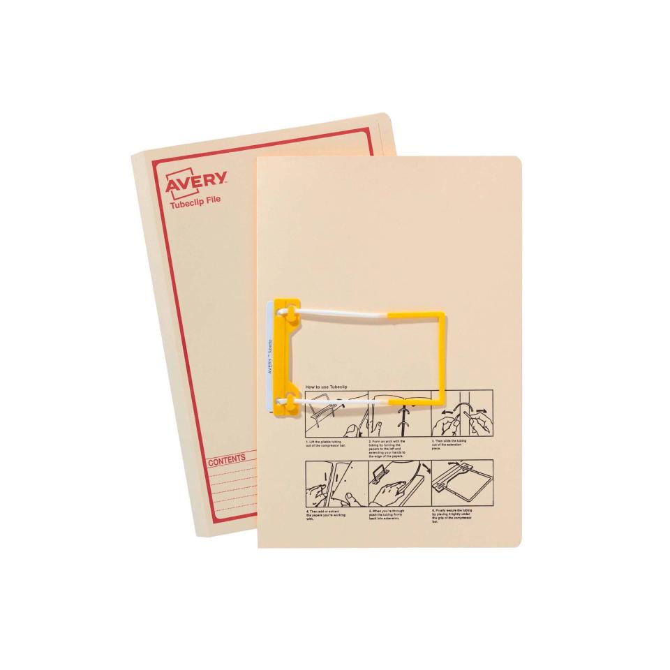 Avery Tubeclip File Foolscap 355 x 241mm Buff with Red Print