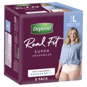 Depend Real Fit Underwear For Women Large Pack Of 8
