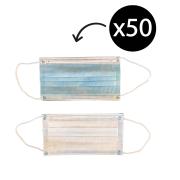 Clean Stream Technologies Disposable Face Mask 3-Ply Class 1 Level 3 with Earloops Blue Box 50