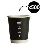 Truly Eco Double Wall Uni 90mm Coffee Cup Black 8oz Carton 500