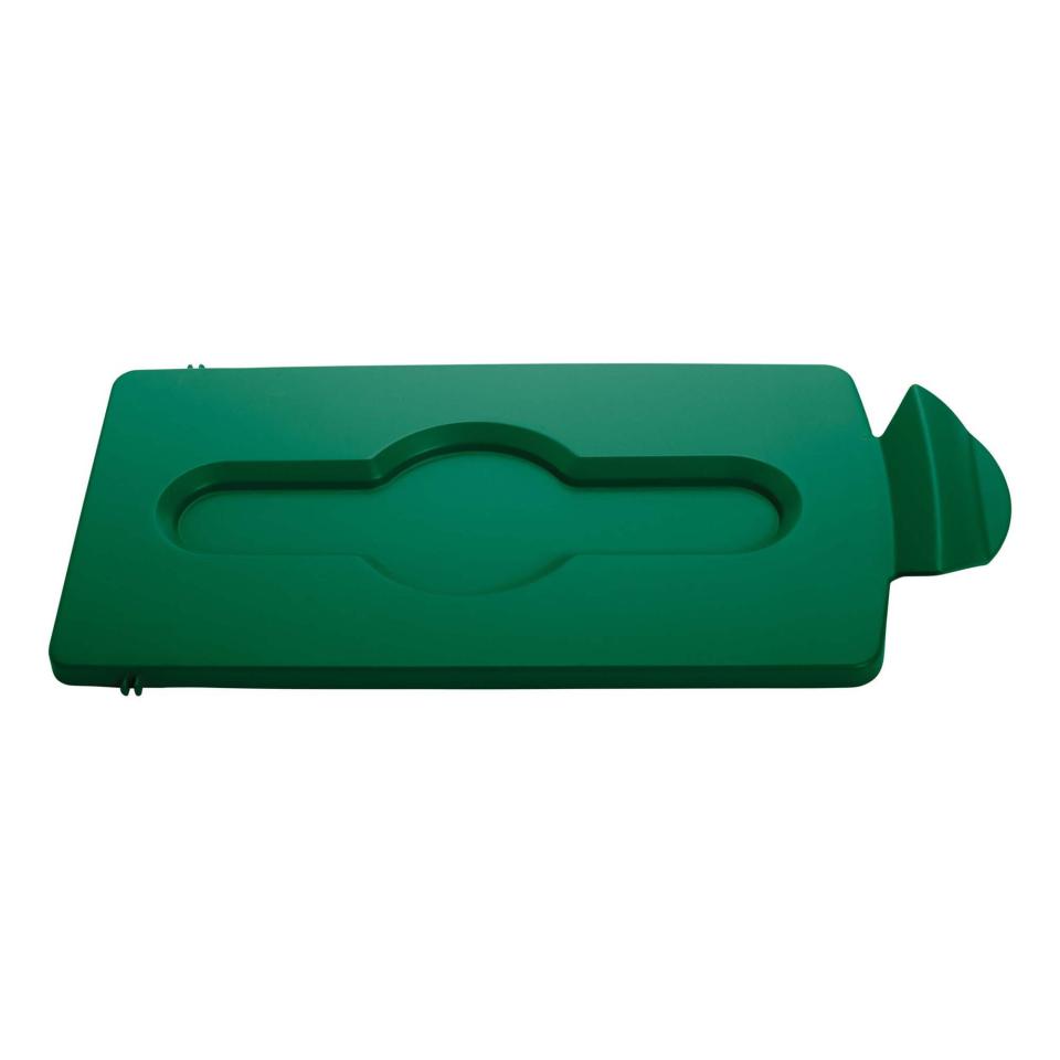 Rubbermaid Commercial Slim Jim Recycling Station Closed Lid Green
