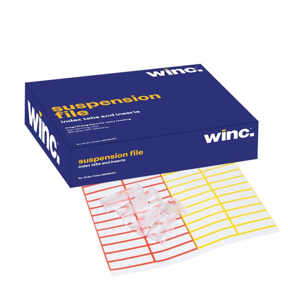 Winc Suspension File Indicator Tabs and Inserts Box 50 | Winc