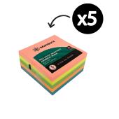 Mandura Sticky Notes 76 x 76mm Neon Pack 5