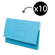 Marbig Slimpick Document Wallet Foolscap Light Blue Pack 10