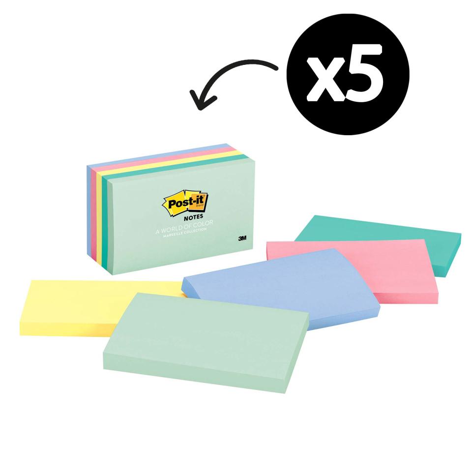 Post-it Notes 73 x 127mm Marseille Collection Pack 5