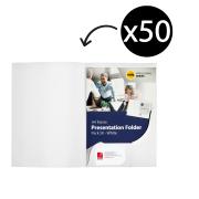 Marbig Professional Presentation Folders A4 Matte White Pack 50
