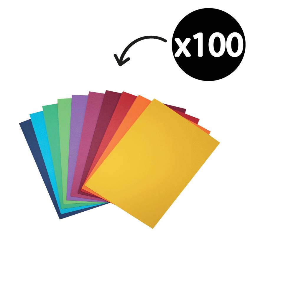 Colourful Days  Colourboard 200gsm A4 Assorted Colours Pack 100