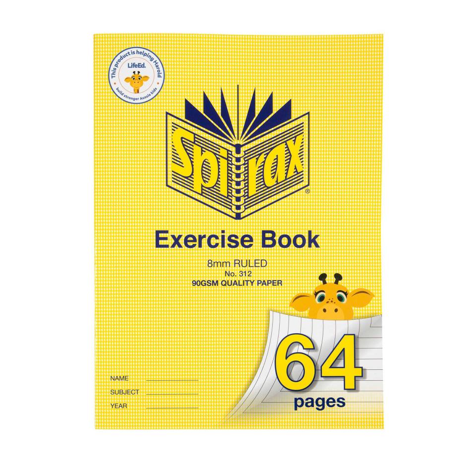 Spirax 312 Exercise Book Super Size 8mm 80gsm 64 Pages