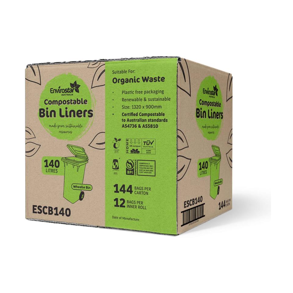 EcoSack 140 Litre X 20 Compostable Biodegradable Paper Wheelie Bin Liner Bag / Sack (140L - View #6