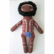 Kurrajong Aboriginal Products Aboriginal Warrior Doll Handmade And Handpainted Soft Fabric 38cm