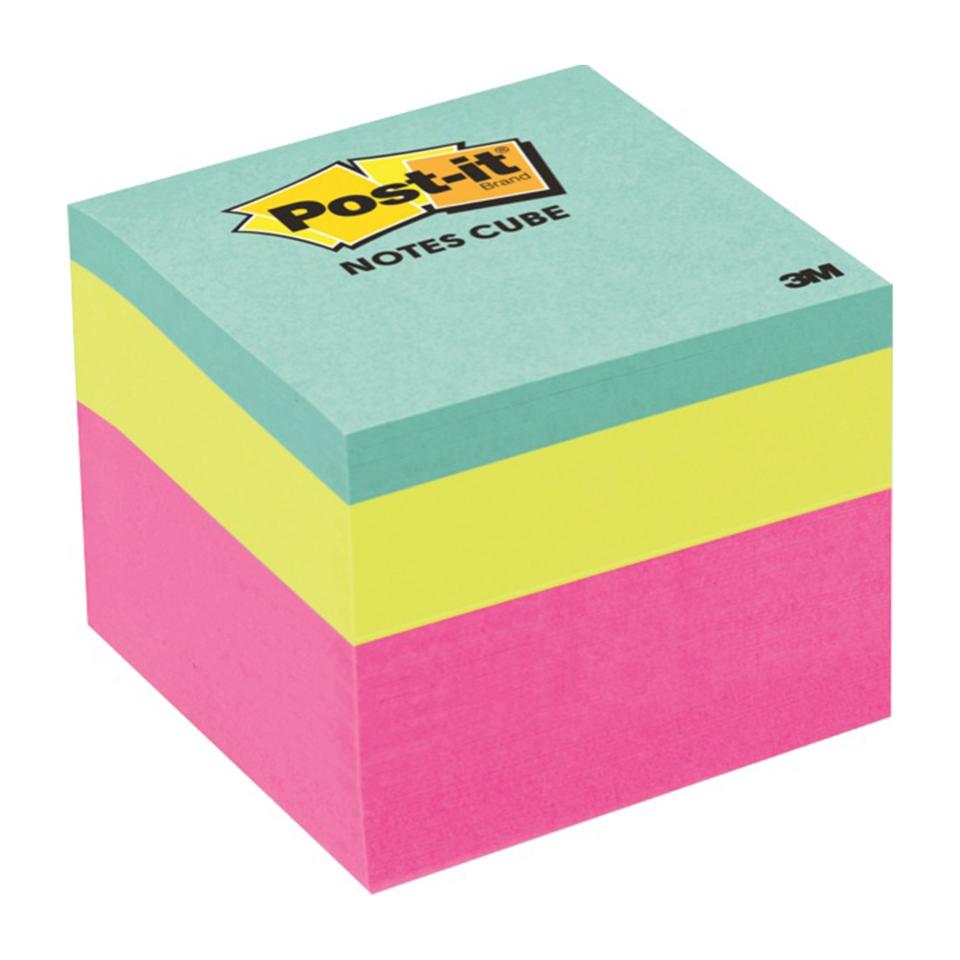 Post-it Mini Memo Cube 48x48mm Assorted Colours