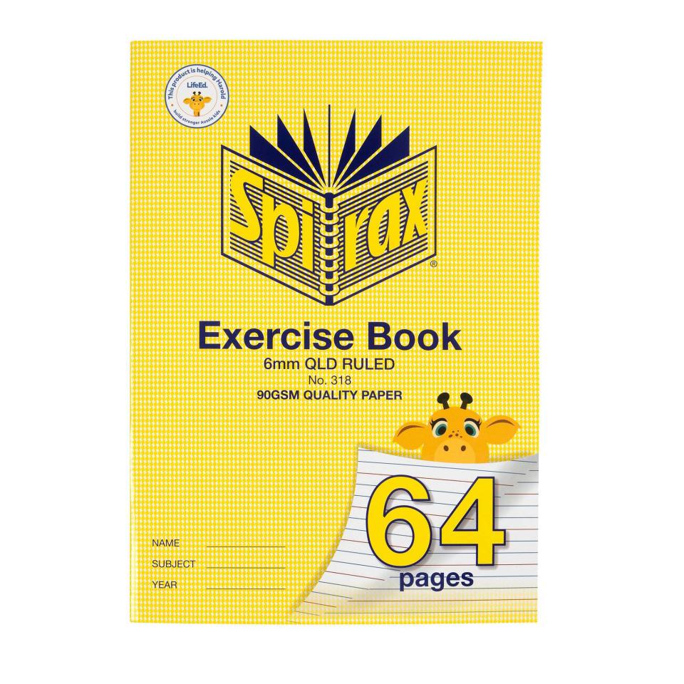 Spirax 318 Exercise Book A4 Qld 6mm 70gsm 64 Pages Image