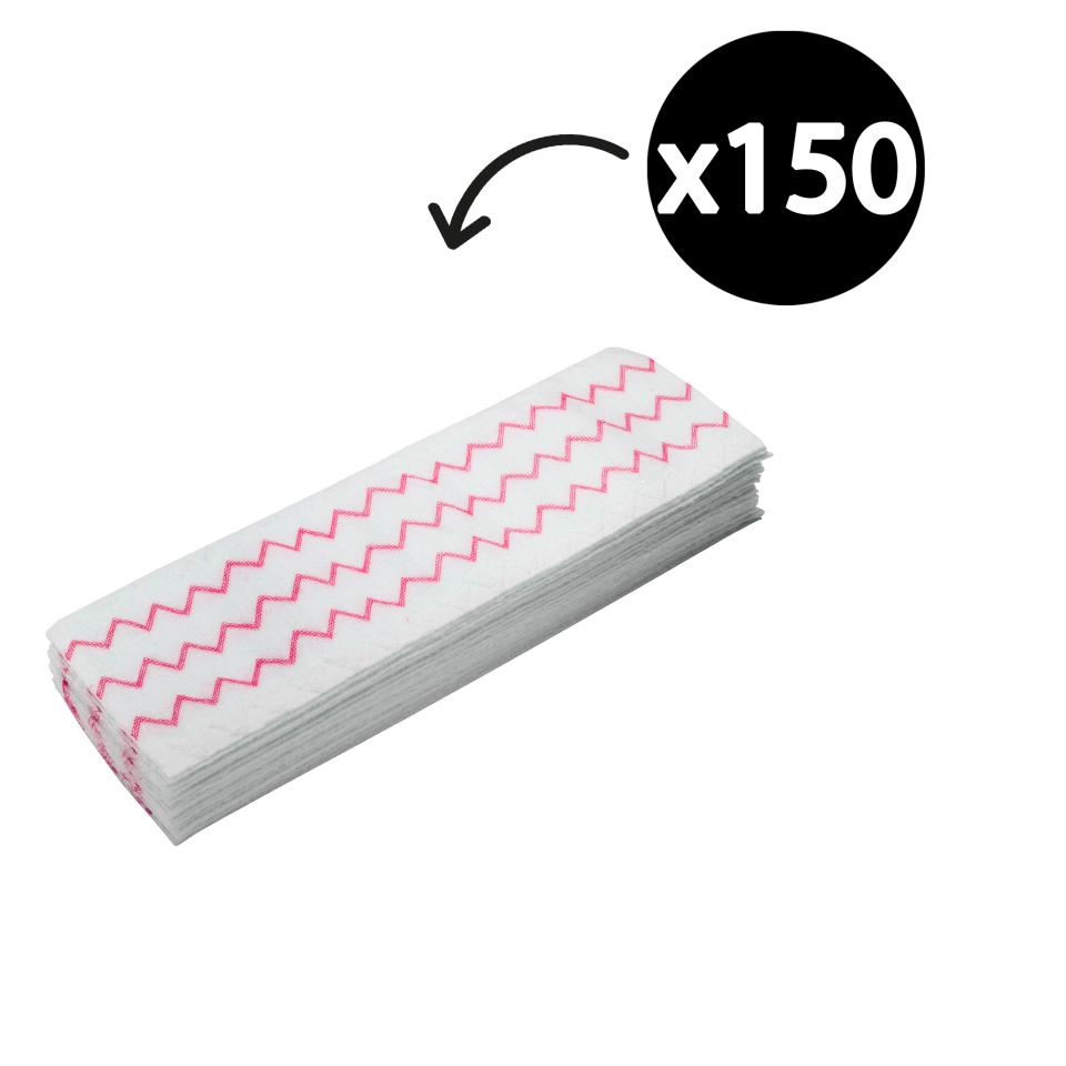 Rubbermaid Commercial Hygen Disposable Microfibre Mop Pad  45cm Red Pack 150