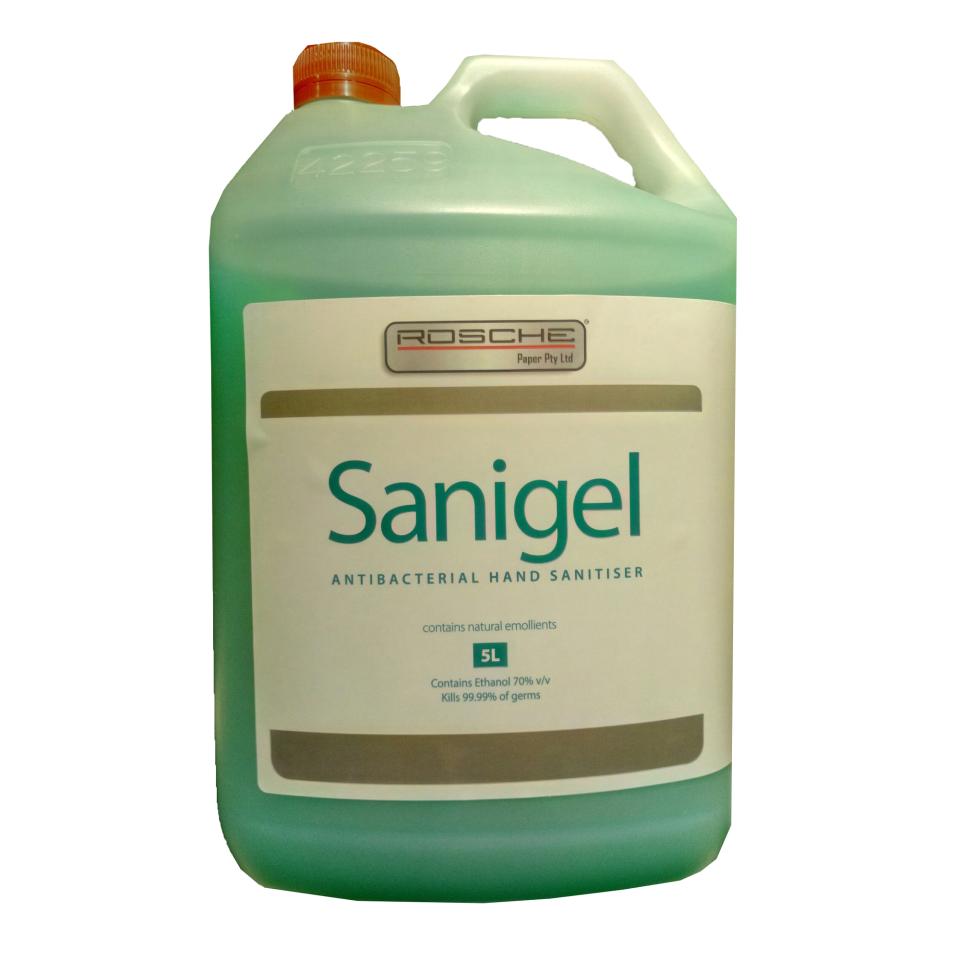 Rosche Sanigel Antibacterial Hand Sanitiser 5L  Refill Bottle