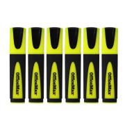 Officemax Desk Style Highlighters Chisel Tip Yellow Pack 6