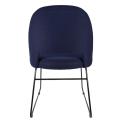 Thumbnail image of Durafurn Semifreddo Chair Black Sled Base In Navy Woven Fabric
