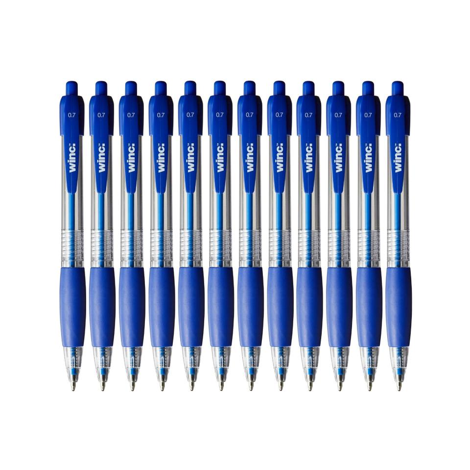 Winc Retractable Ballpoint Pen Fine 0.7mm Blue Box 12 Winc