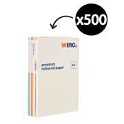 Winc Premium Coloured Cover Paper A4 120gsm 10 Assorted Colours Ream 500