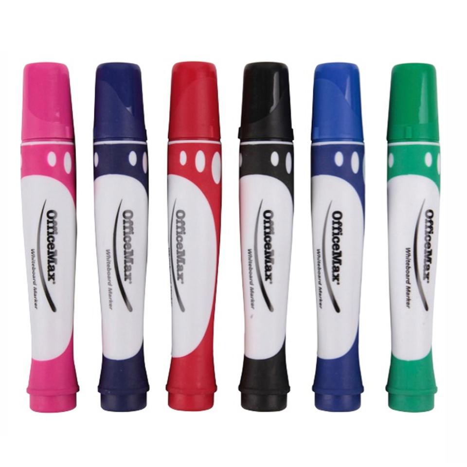 Officemax Assorted Drysafe Whiteboard Markers Chisel Tip Pack 6